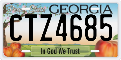 GA license plate CTZ4685