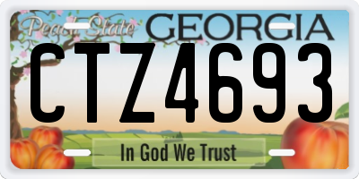 GA license plate CTZ4693