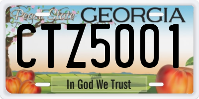 GA license plate CTZ5001