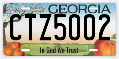 GA license plate CTZ5002