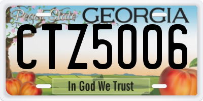 GA license plate CTZ5006