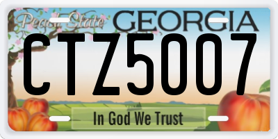 GA license plate CTZ5007
