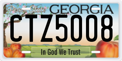GA license plate CTZ5008