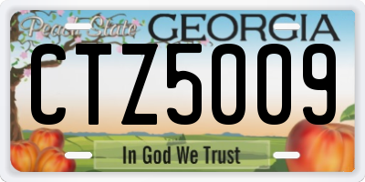 GA license plate CTZ5009