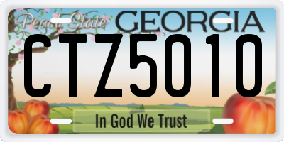 GA license plate CTZ5010