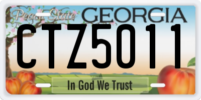 GA license plate CTZ5011