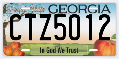 GA license plate CTZ5012