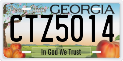 GA license plate CTZ5014