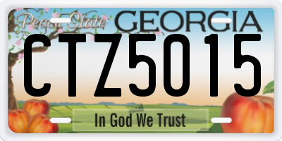 GA license plate CTZ5015