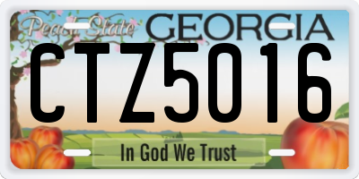 GA license plate CTZ5016