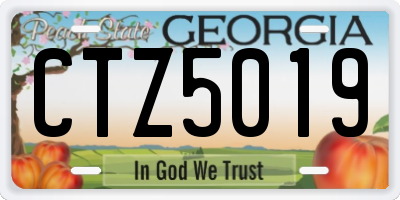 GA license plate CTZ5019