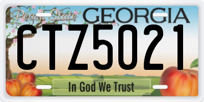 GA license plate CTZ5021