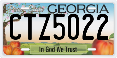 GA license plate CTZ5022