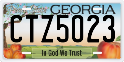 GA license plate CTZ5023