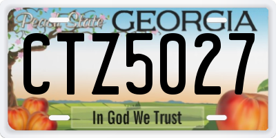 GA license plate CTZ5027