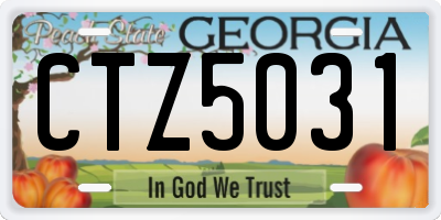 GA license plate CTZ5031