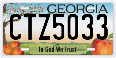 GA license plate CTZ5033