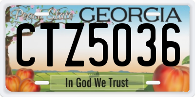 GA license plate CTZ5036