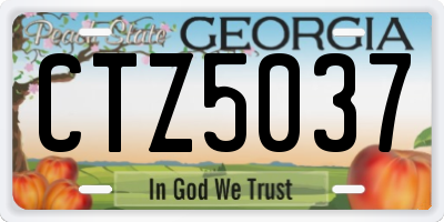 GA license plate CTZ5037