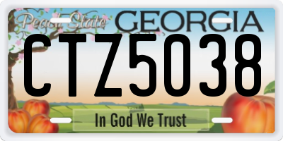 GA license plate CTZ5038