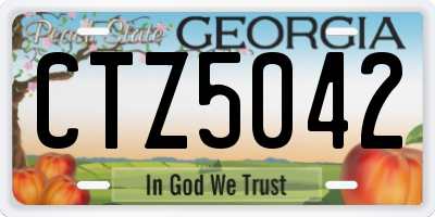 GA license plate CTZ5042
