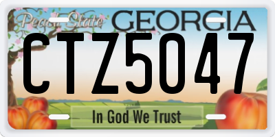 GA license plate CTZ5047