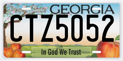GA license plate CTZ5052