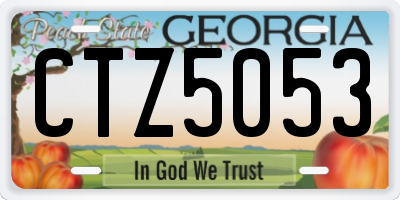 GA license plate CTZ5053