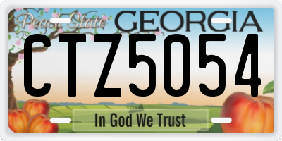 GA license plate CTZ5054