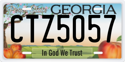 GA license plate CTZ5057