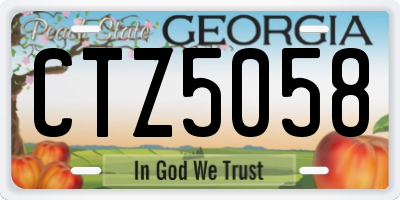 GA license plate CTZ5058