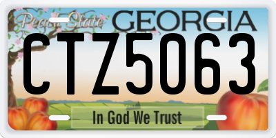 GA license plate CTZ5063