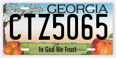 GA license plate CTZ5065