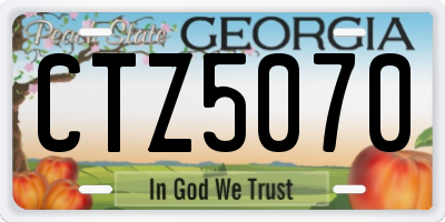 GA license plate CTZ5070