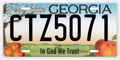 GA license plate CTZ5071