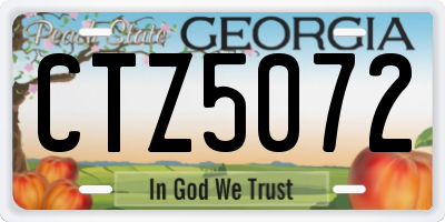 GA license plate CTZ5072