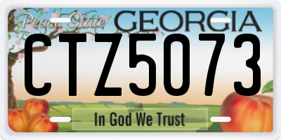 GA license plate CTZ5073