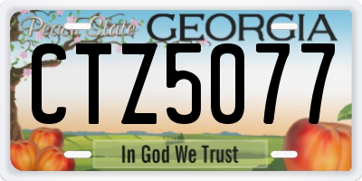 GA license plate CTZ5077