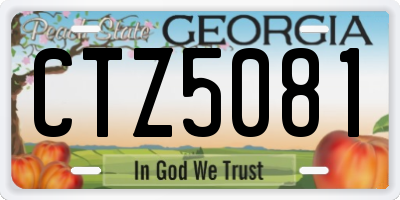 GA license plate CTZ5081