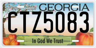 GA license plate CTZ5083