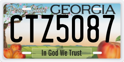 GA license plate CTZ5087