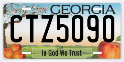 GA license plate CTZ5090