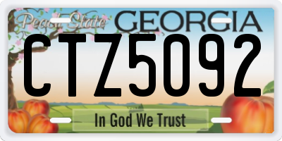 GA license plate CTZ5092