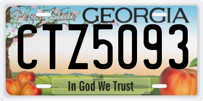 GA license plate CTZ5093