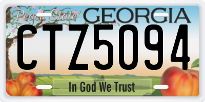 GA license plate CTZ5094