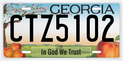 GA license plate CTZ5102