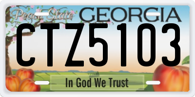 GA license plate CTZ5103