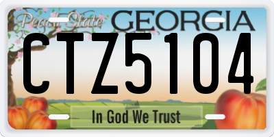 GA license plate CTZ5104