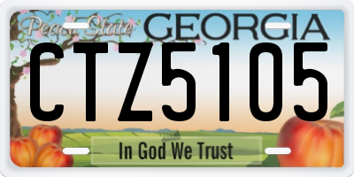 GA license plate CTZ5105