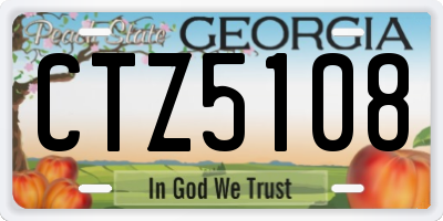 GA license plate CTZ5108